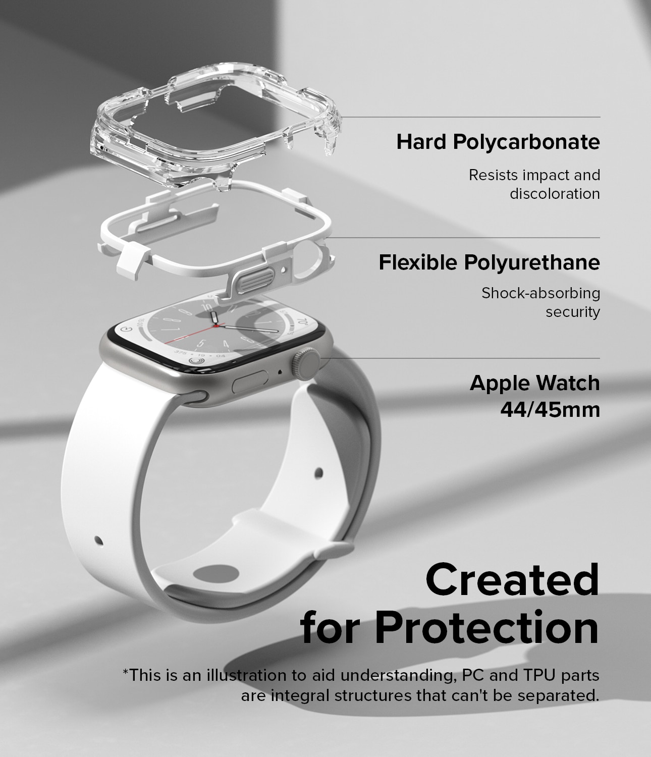 Cover Fusion Bumper Apple Watch 45mm Series 7 White