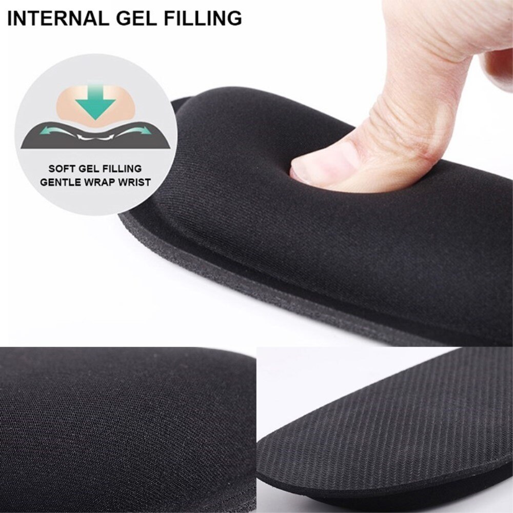 Supporto da polso per tastiera e mousepad, nero