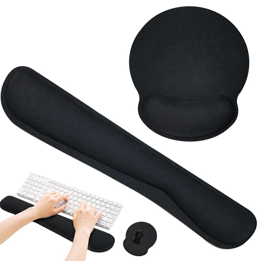 Supporto da polso per tastiera e mousepad, nero