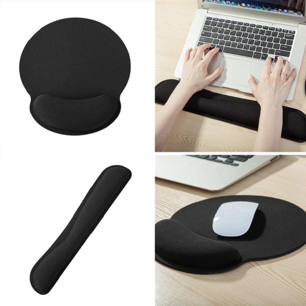 Supporto da polso per tastiera e mousepad, nero