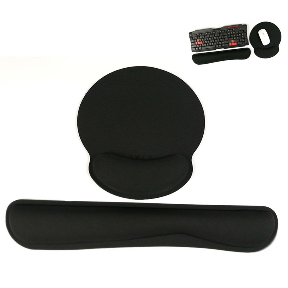 Supporto da polso per tastiera e mousepad, nero