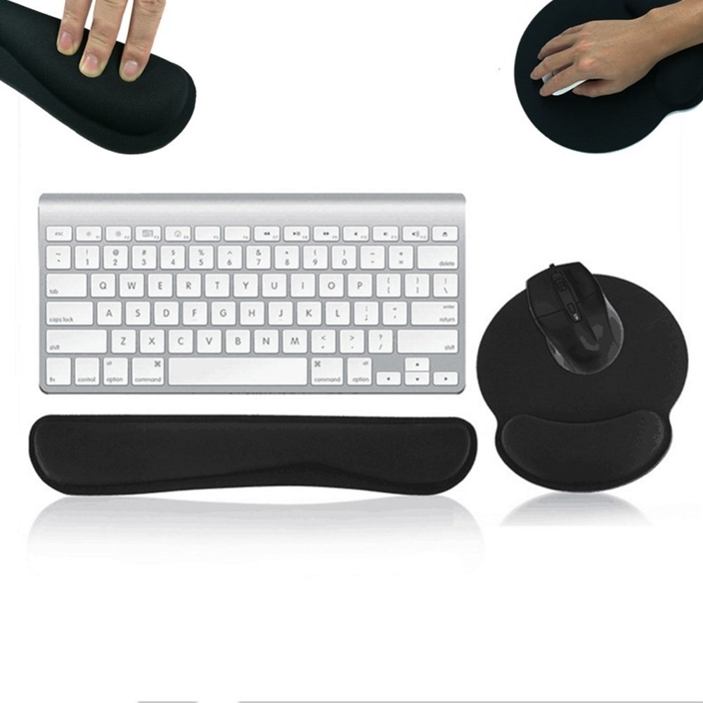 Supporto da polso per tastiera e mousepad, nero