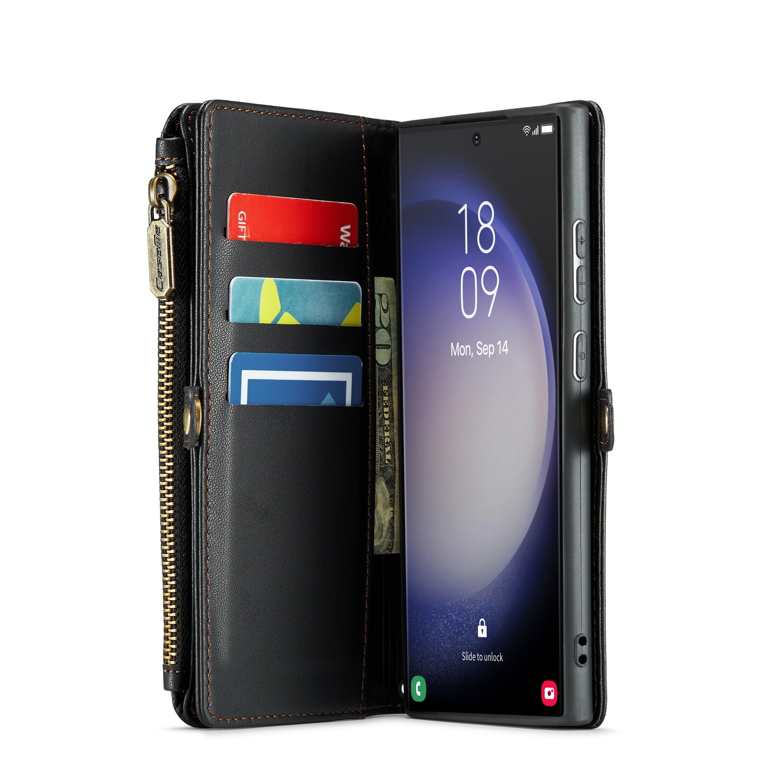 Custodia portafoglio Samsung Galaxy S23 Ultra nero
