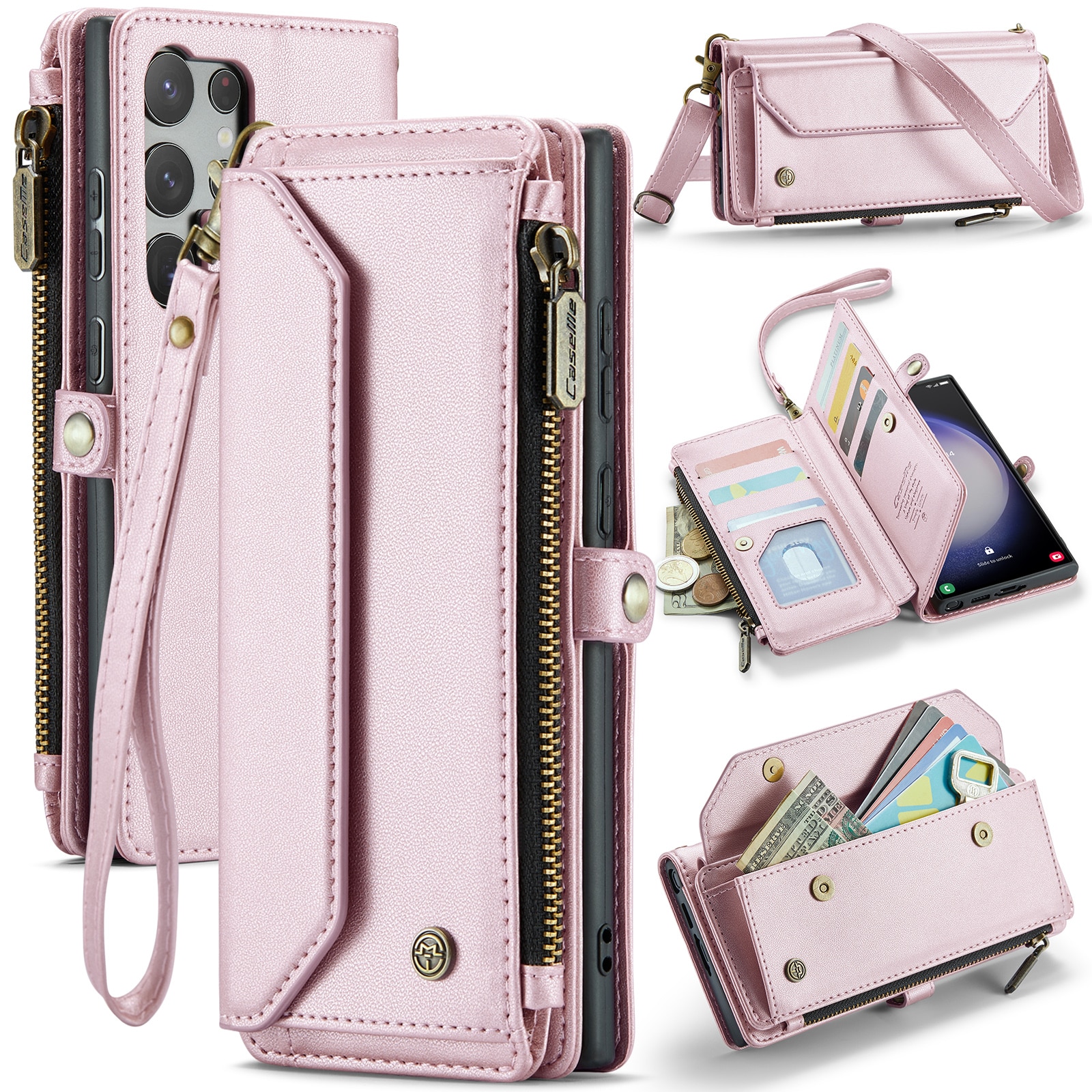 Custodia portafoglio Samsung Galaxy S23 Ultra rosa