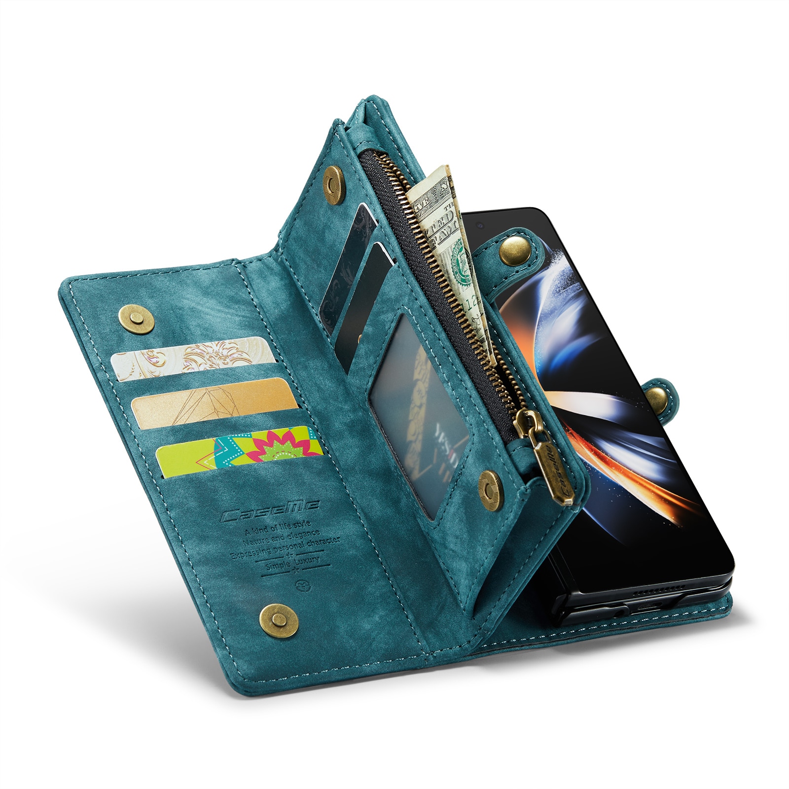 Cover portafoglio Multi-Slot Samsung Galaxy Z Fold 5 blu
