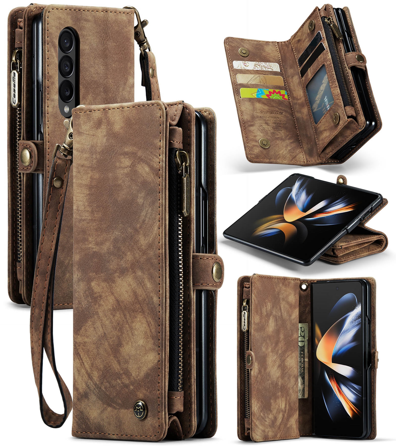 Cover portafoglio Multi-Slot Samsung Galaxy Z Fold 6 marrone