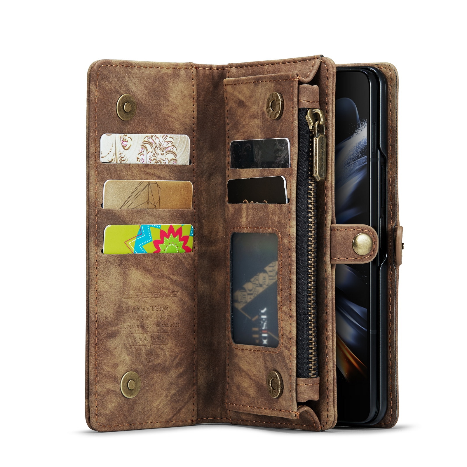 Cover portafoglio Multi-Slot Samsung Galaxy Z Fold 5 marrone