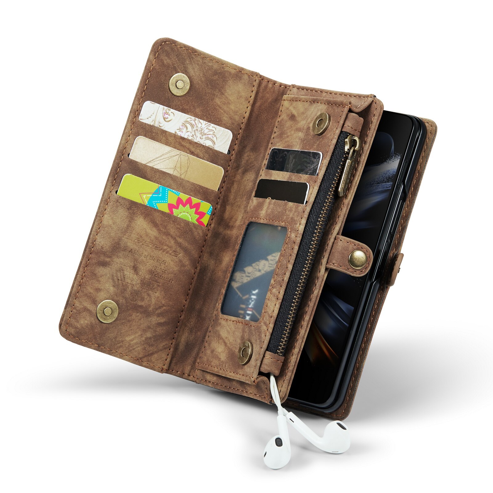 Cover portafoglio Multi-Slot Samsung Galaxy Z Fold 5 marrone