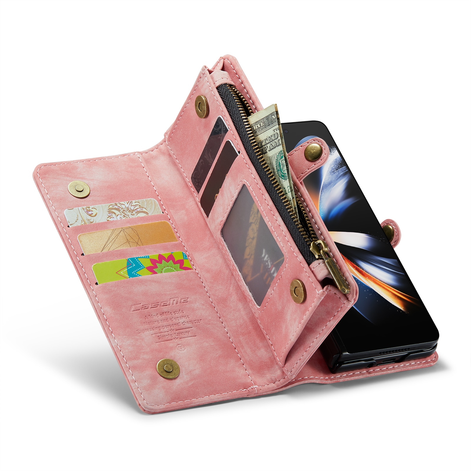 Cover portafoglio Multi-Slot Samsung Galaxy Z Fold 5 rosa