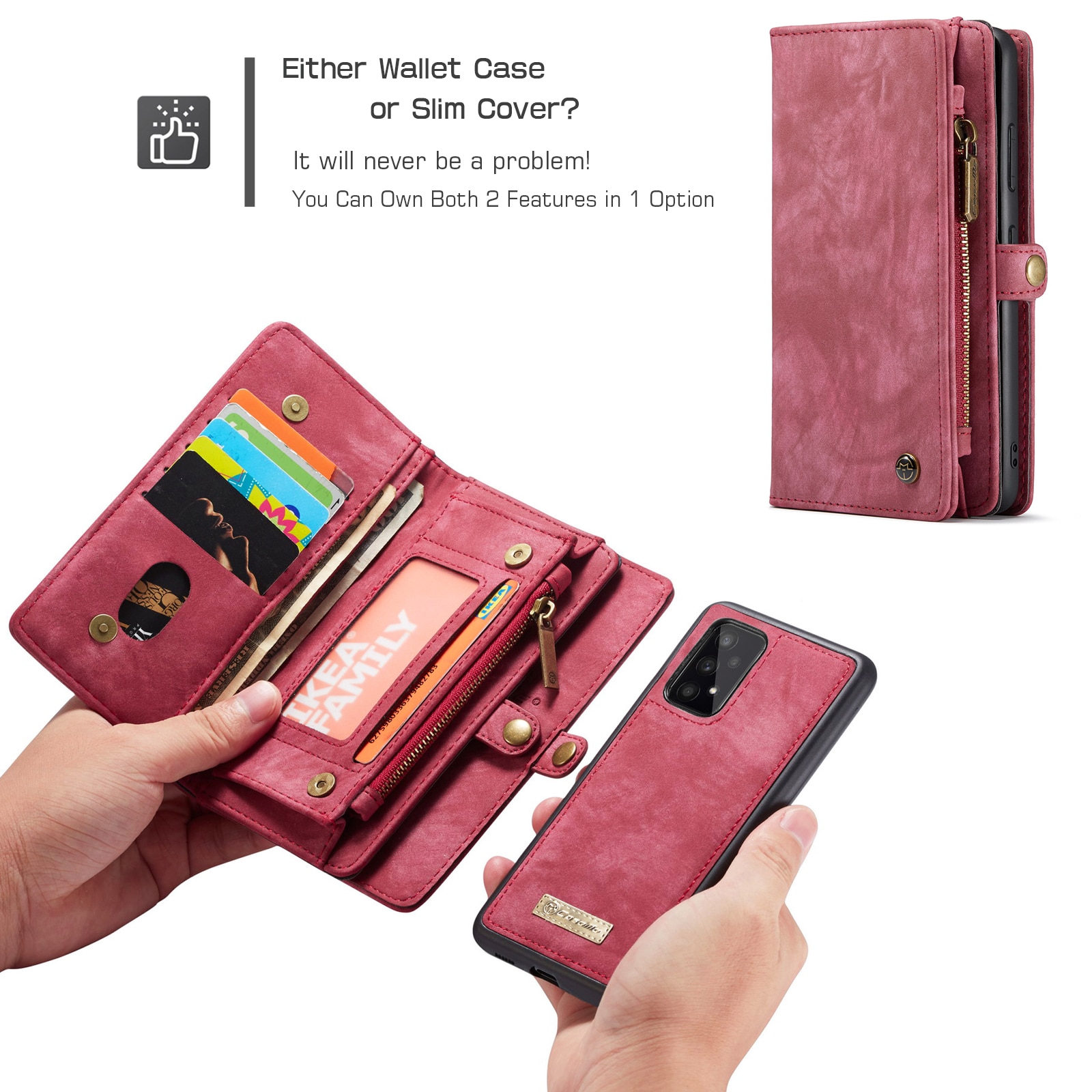 Cover portafoglio Multi-Slot Samsung Galaxy A53 Rosso