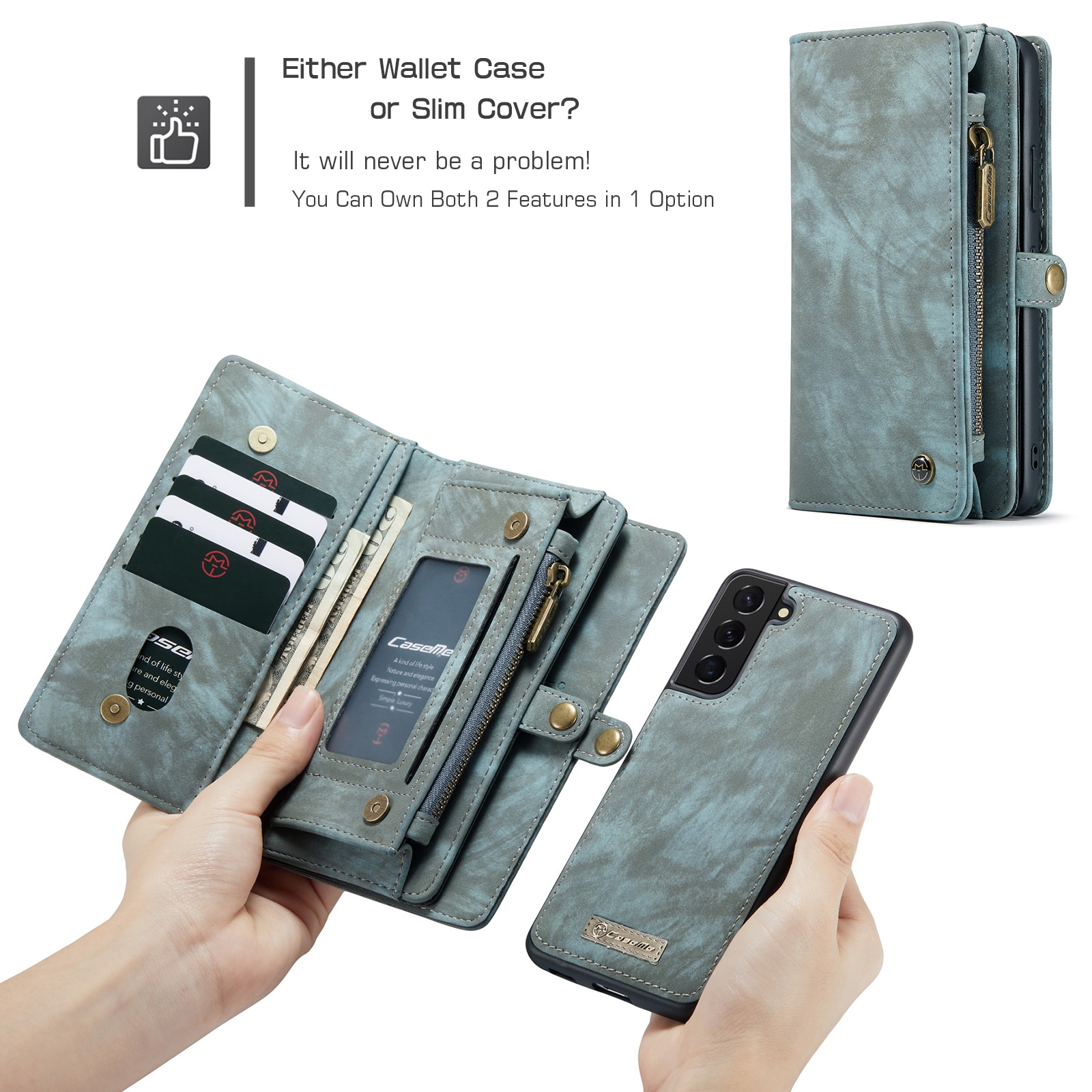 Cover portafoglio Multi-Slot Samsung Galaxy S22 Blu