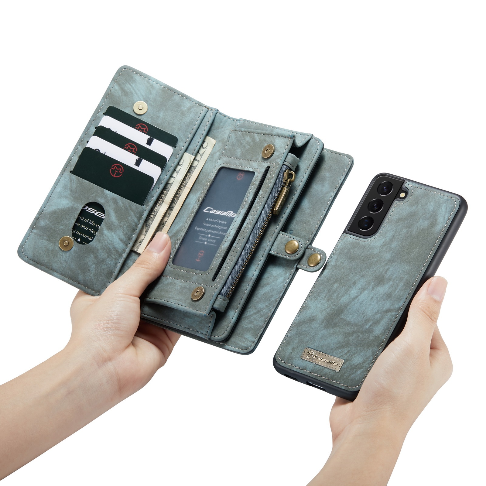 Cover portafoglio Multi-Slot Samsung Galaxy S22 Blu