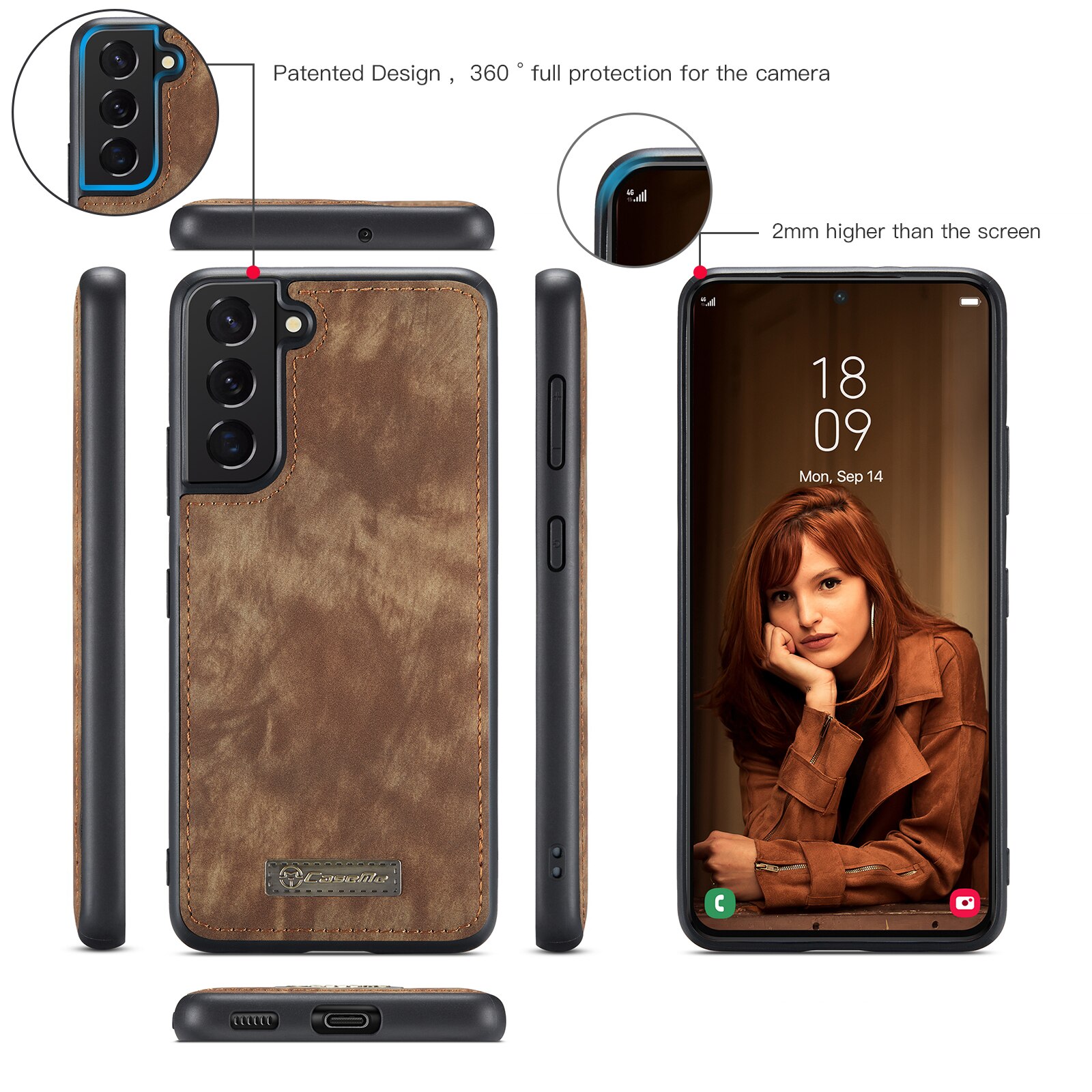 Cover portafoglio Multi-Slot Samsung Galaxy S22 Marrone