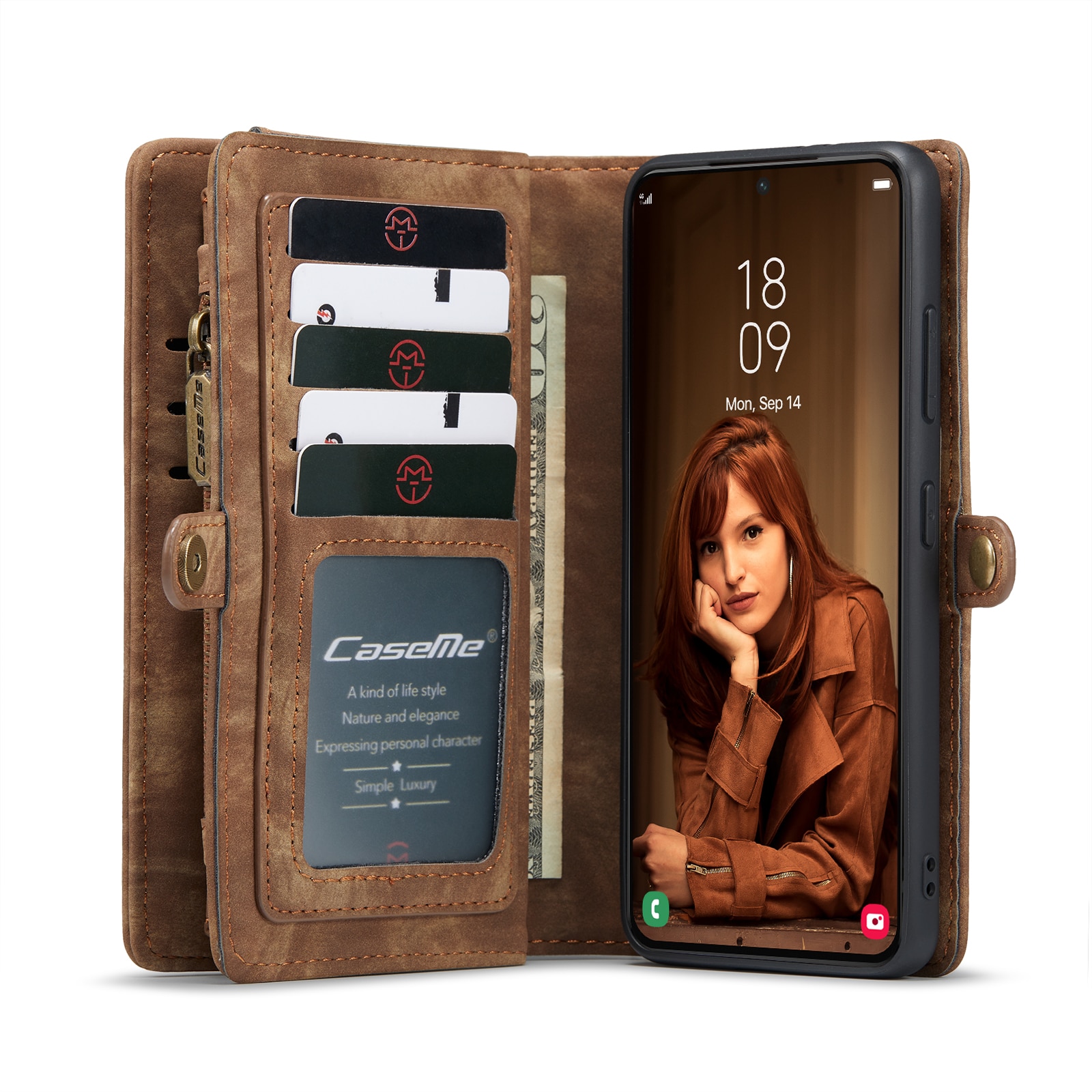 Cover portafoglio Multi-Slot Samsung Galaxy S22 Marrone