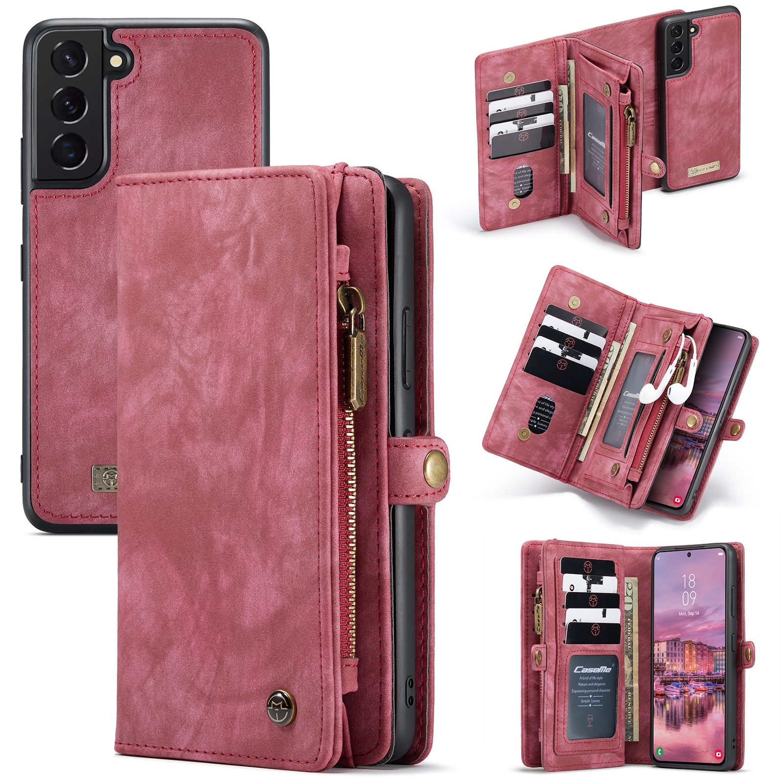 Cover portafoglio Multi-Slot Samsung Galaxy S22 Rosso