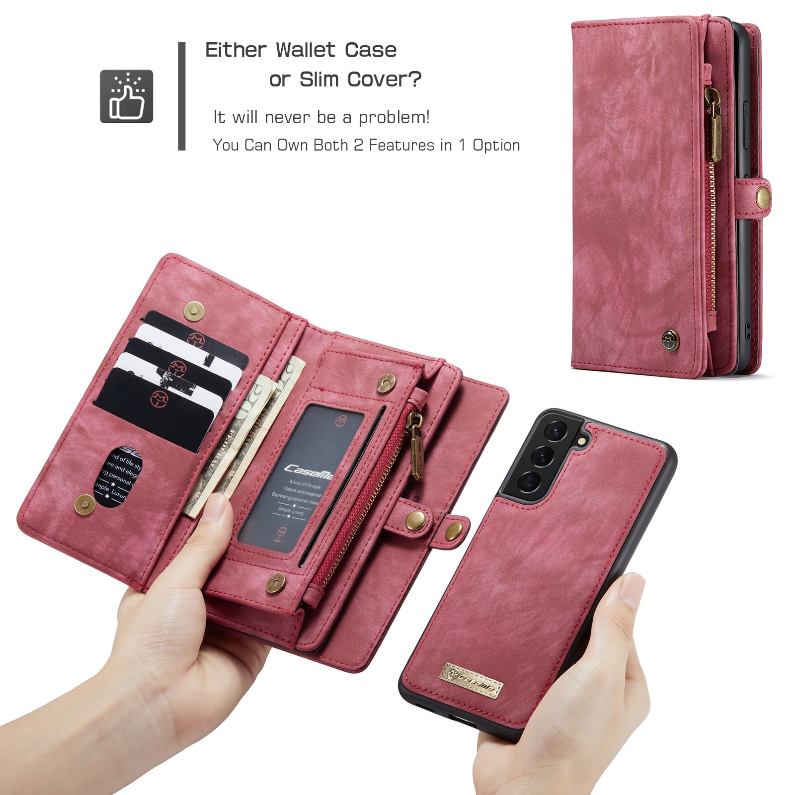 Cover portafoglio Multi-Slot Samsung Galaxy S22 Plus Rosso