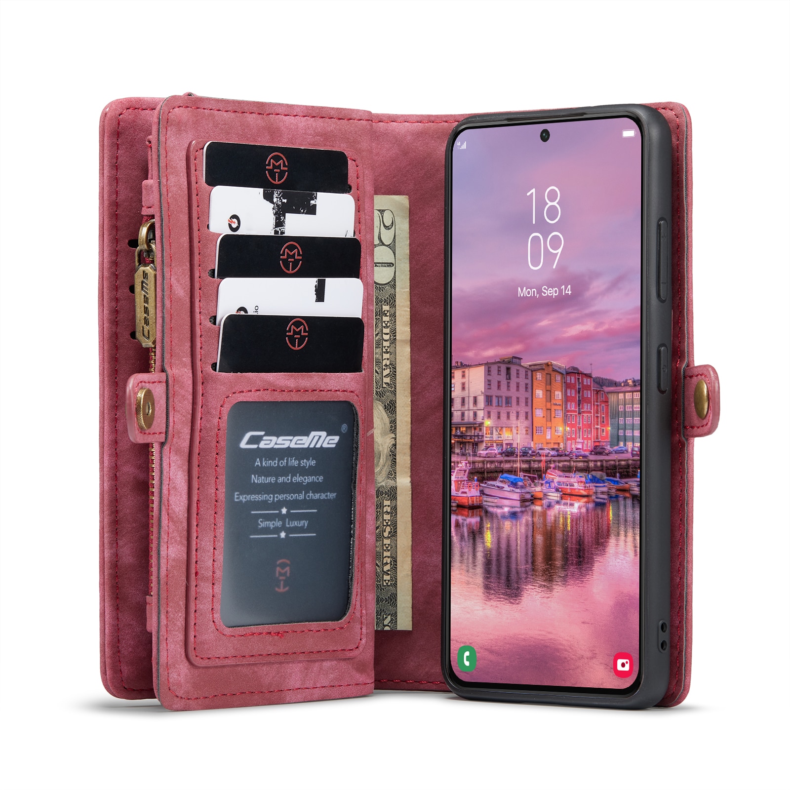 Cover portafoglio Multi-Slot Samsung Galaxy S22 Plus Rosso