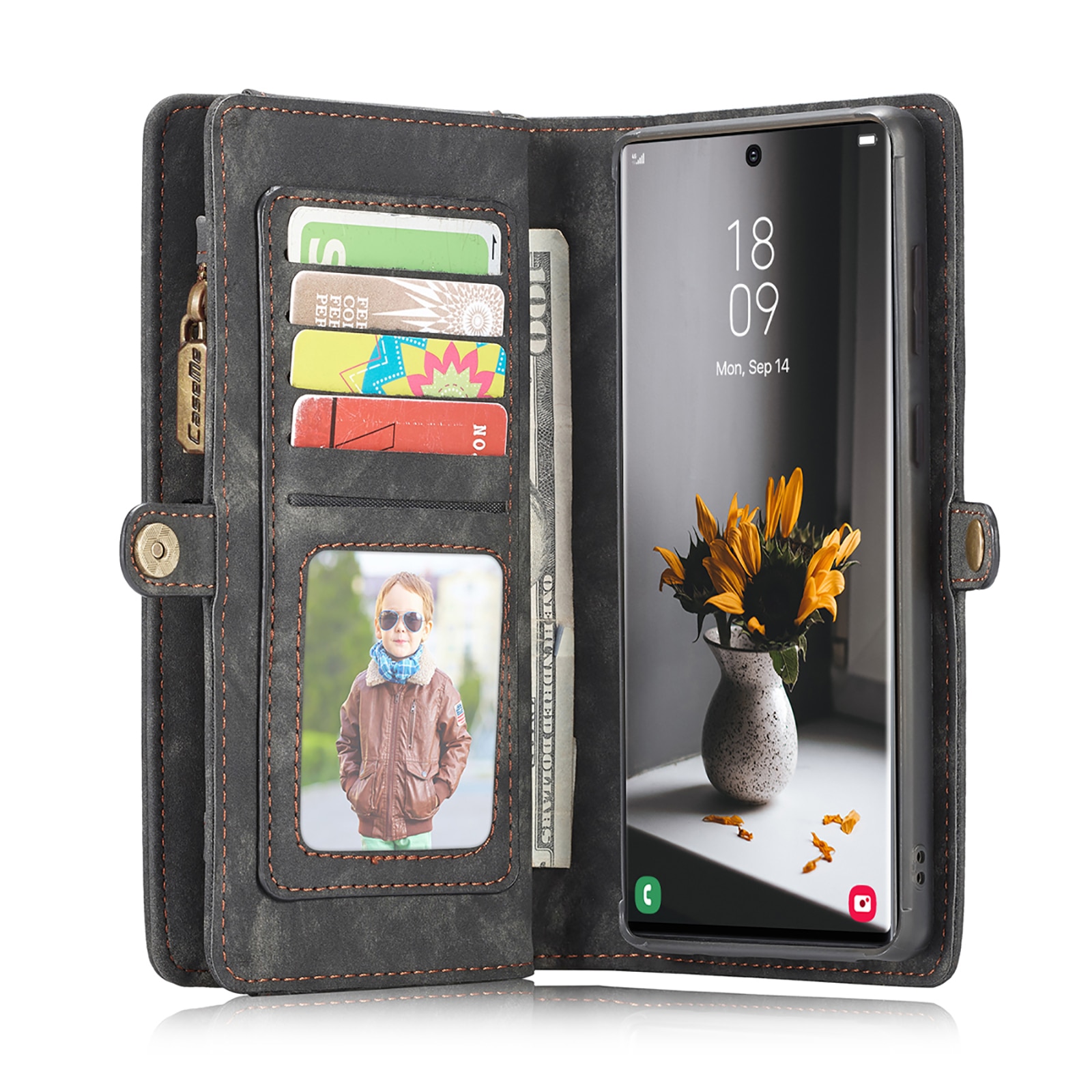 Cover portafoglio Multi-Slot Samsung Galaxy S22 Ultra Grigio