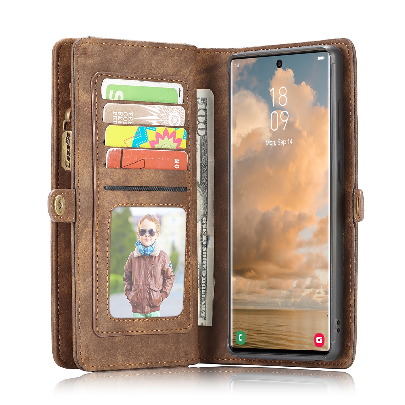 Cover portafoglio Multi-Slot Samsung Galaxy S22 Ultra Marrone