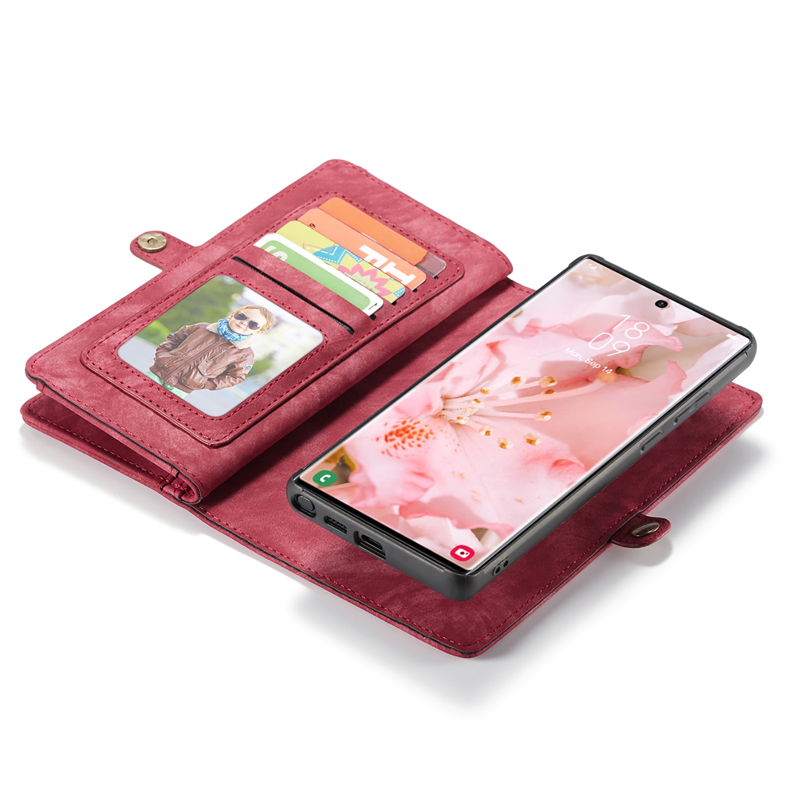 Cover portafoglio Multi-Slot Samsung Galaxy S22 Ultra Rosso