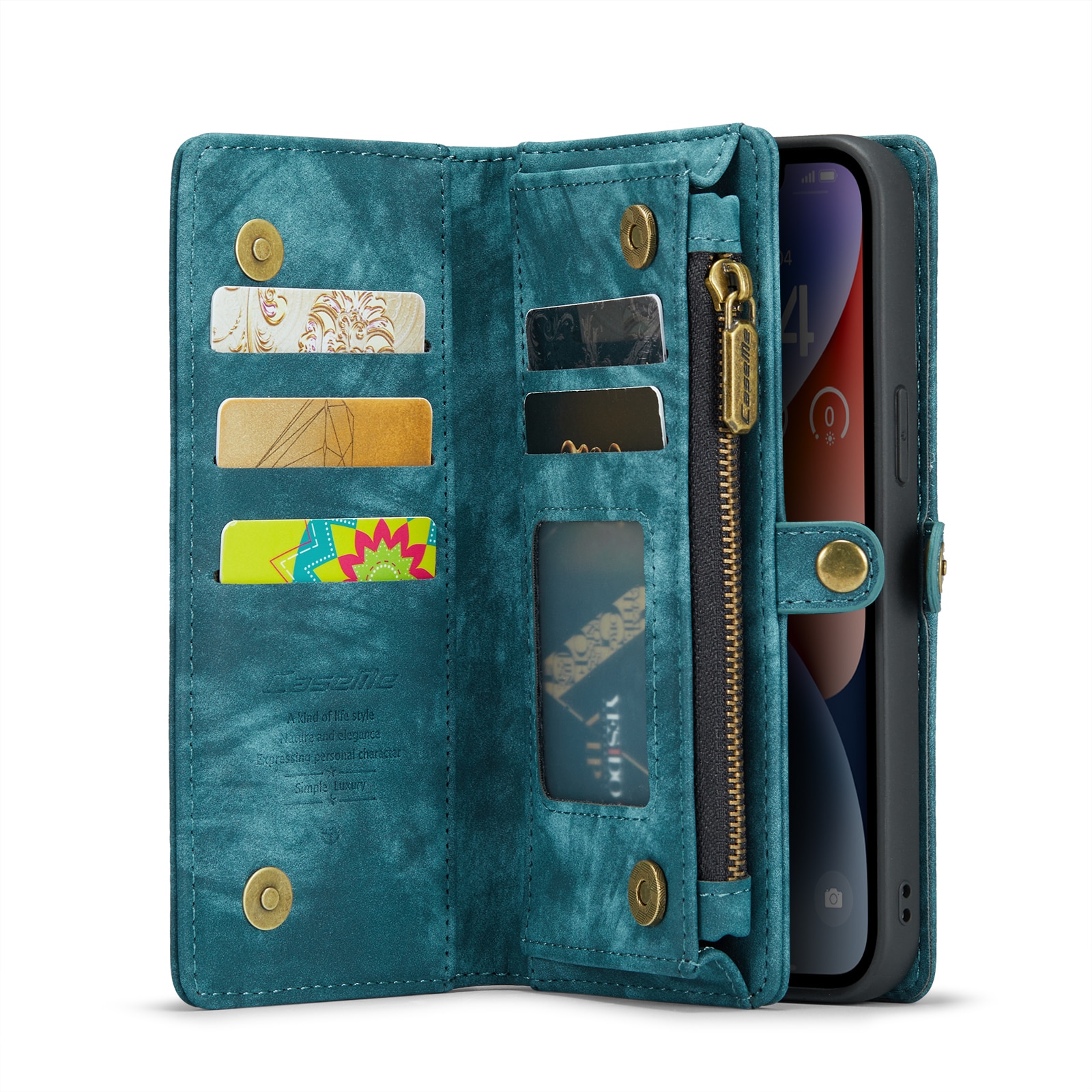 Cover portafoglio Multi-Slot iPhone 14 Blu