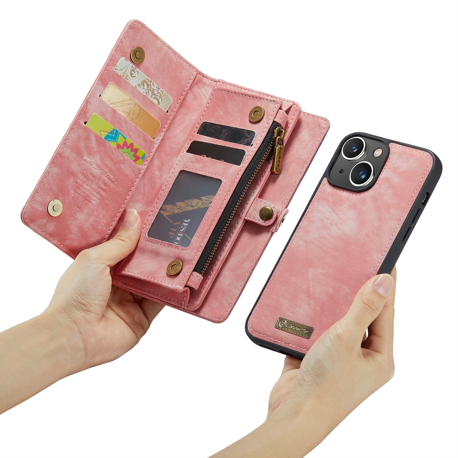 Cover portafoglio Multi-Slot iPhone 14 Plus Rosa