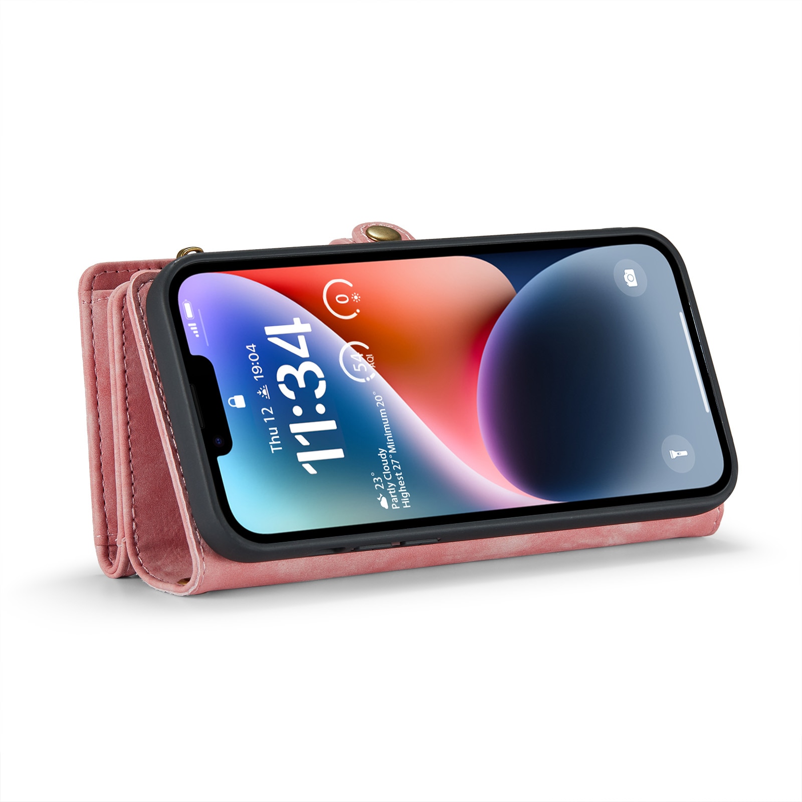 Cover portafoglio Multi-Slot iPhone 14 Plus Rosa