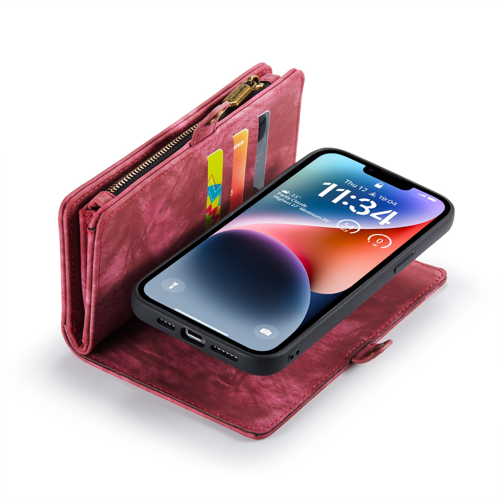 Cover portafoglio Multi-Slot iPhone 14 Plus Rosso