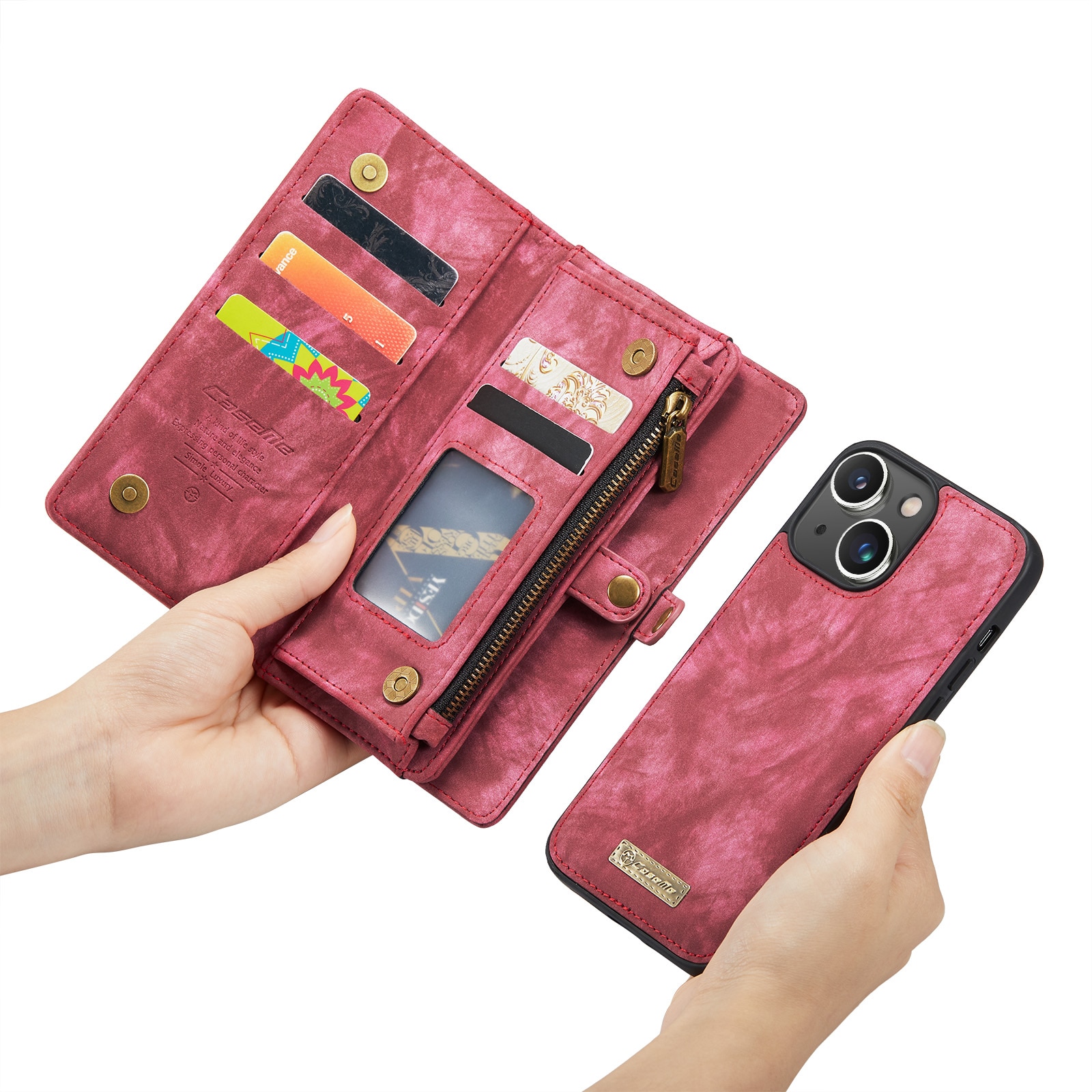 Cover portafoglio Multi-Slot iPhone 14 Plus Rosso