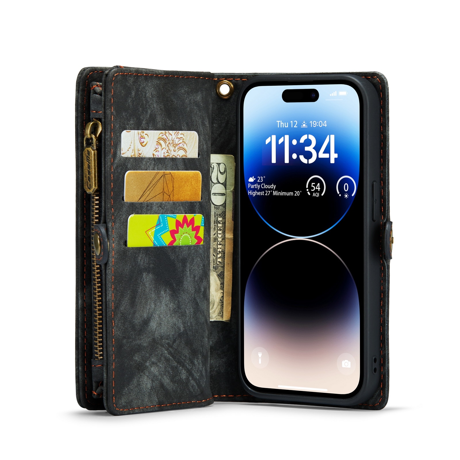 Cover portafoglio Multi-Slot iPhone 14 Pro Grigio