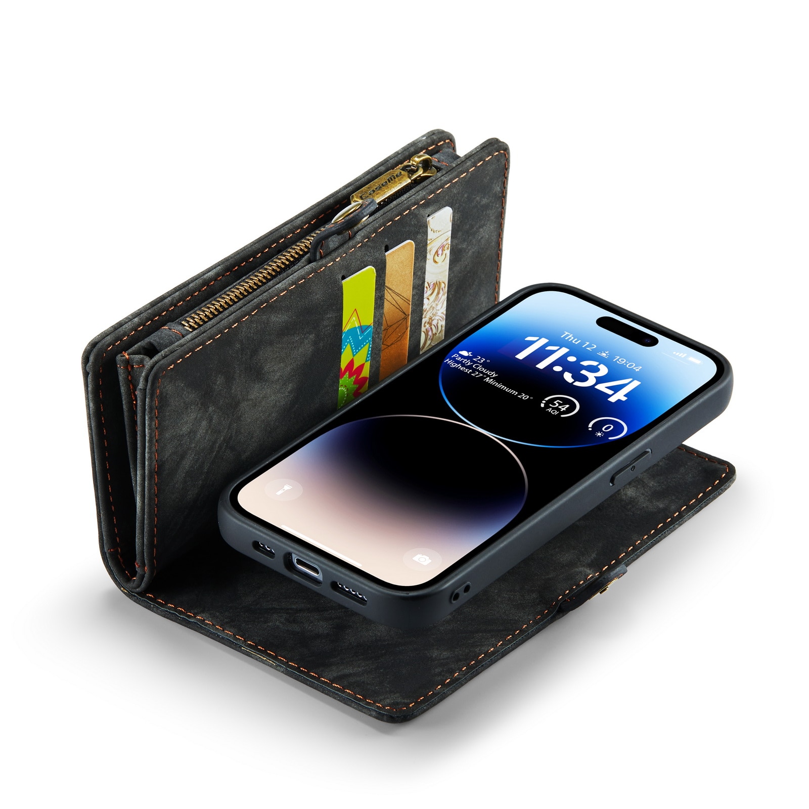 Cover portafoglio Multi-Slot iPhone 14 Pro Max Grigio