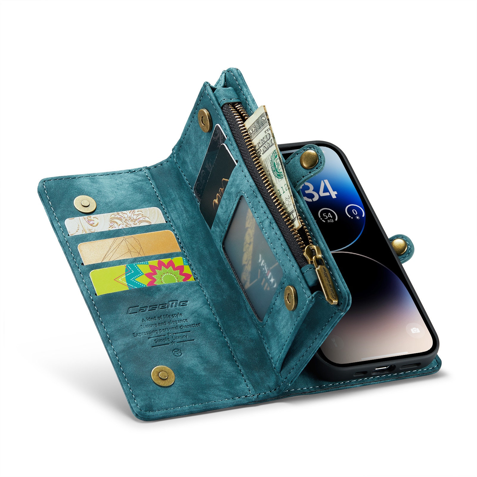 Cover portafoglio Multi-Slot iPhone 14 Pro Blu