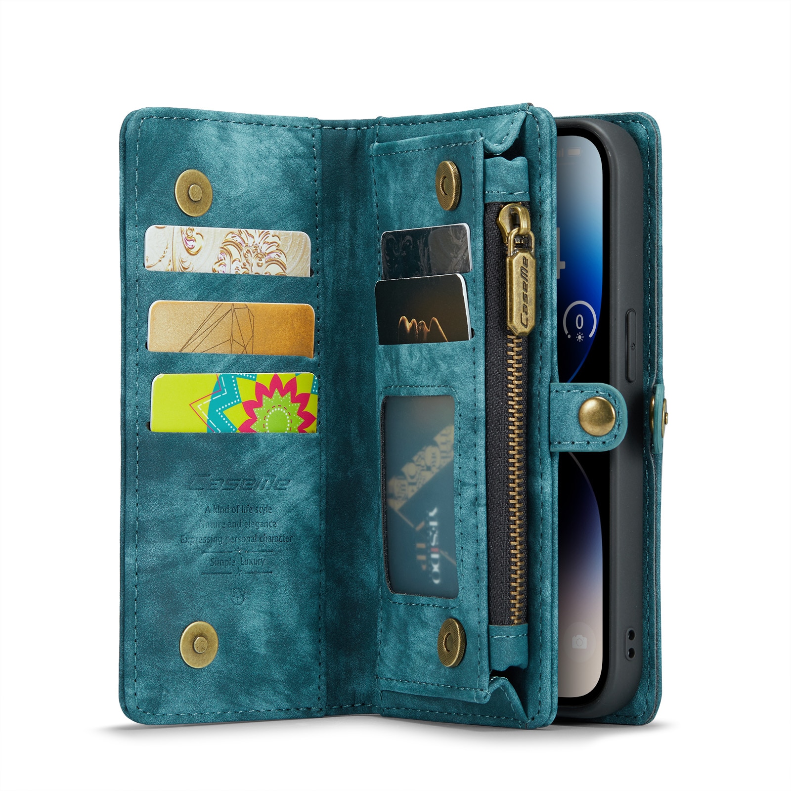 Cover portafoglio Multi-Slot iPhone 14 Pro Max Blu