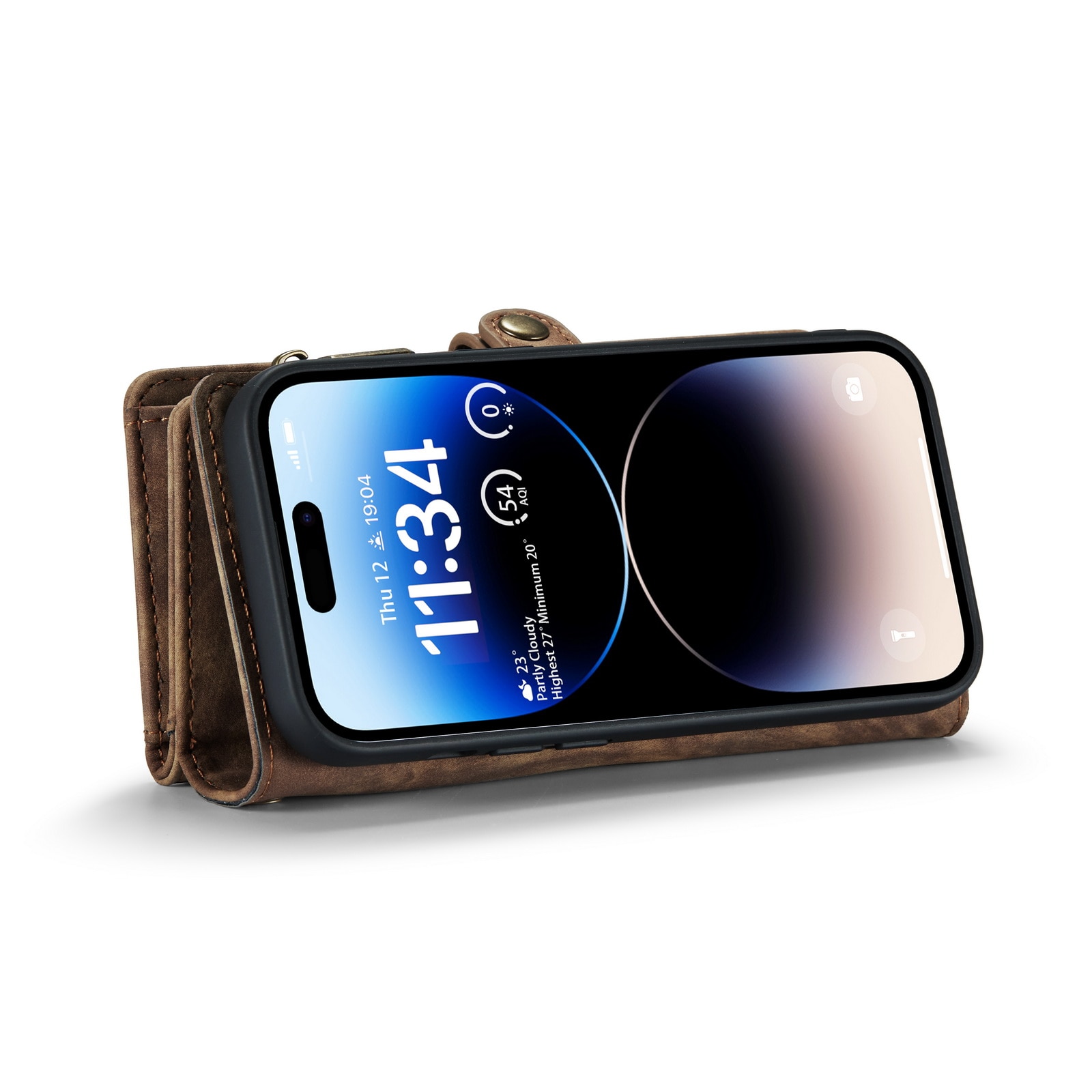 Cover portafoglio Multi-Slot iPhone 14 Pro Marrone