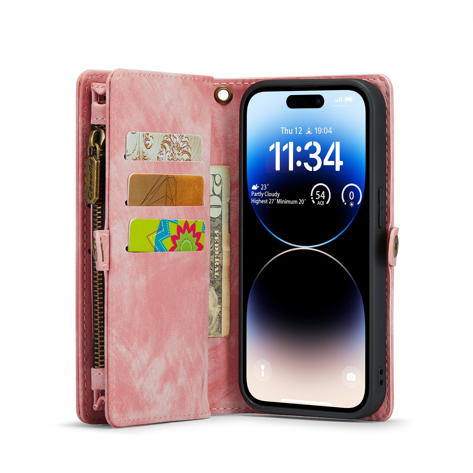 Cover portafoglio Multi-Slot iPhone 14 Pro Max Rosa