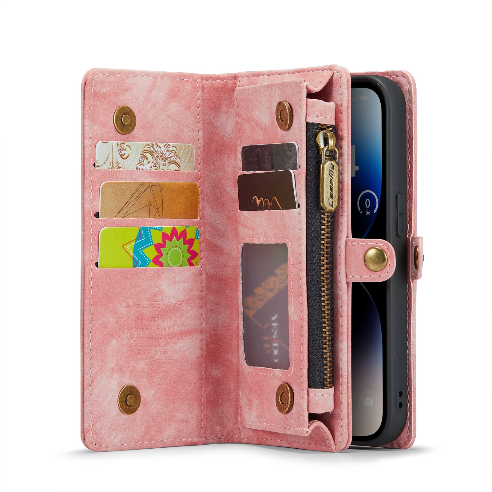 Cover portafoglio Multi-Slot iPhone 14 Pro Rosa