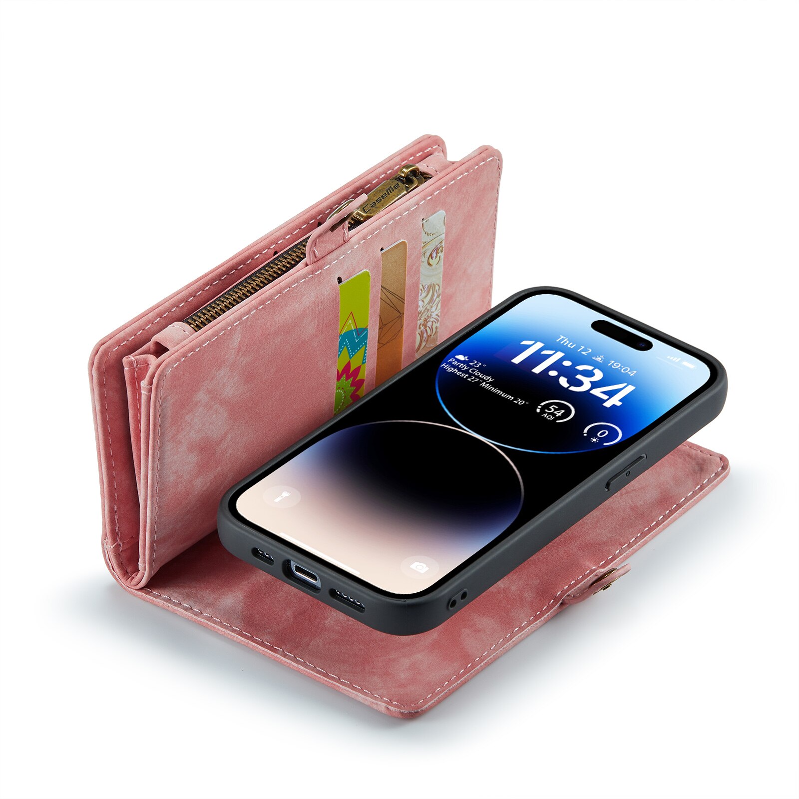 Cover portafoglio Multi-Slot iPhone 14 Pro Rosa