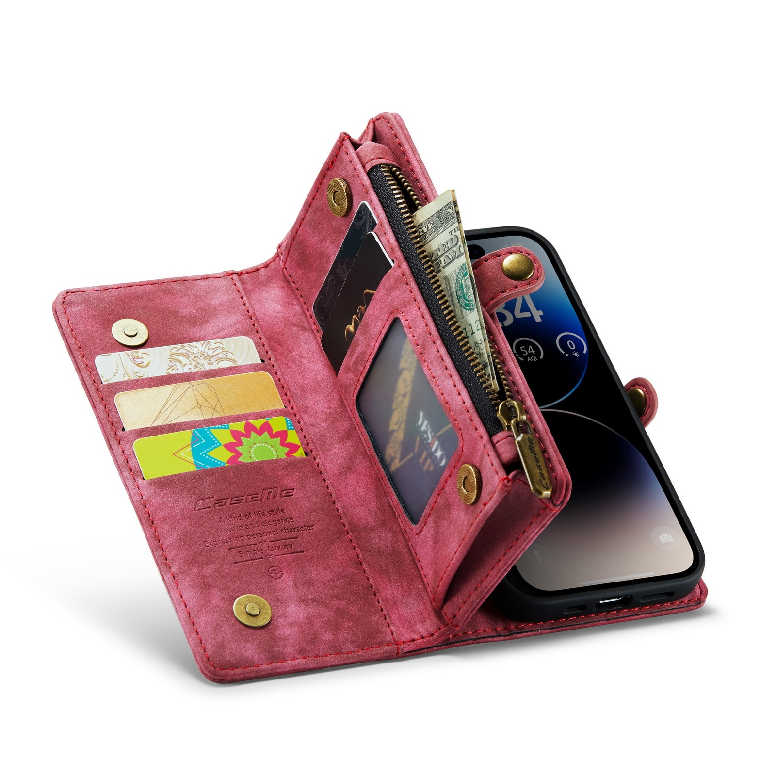 Cover portafoglio Multi-Slot iPhone 14 Pro Rosso