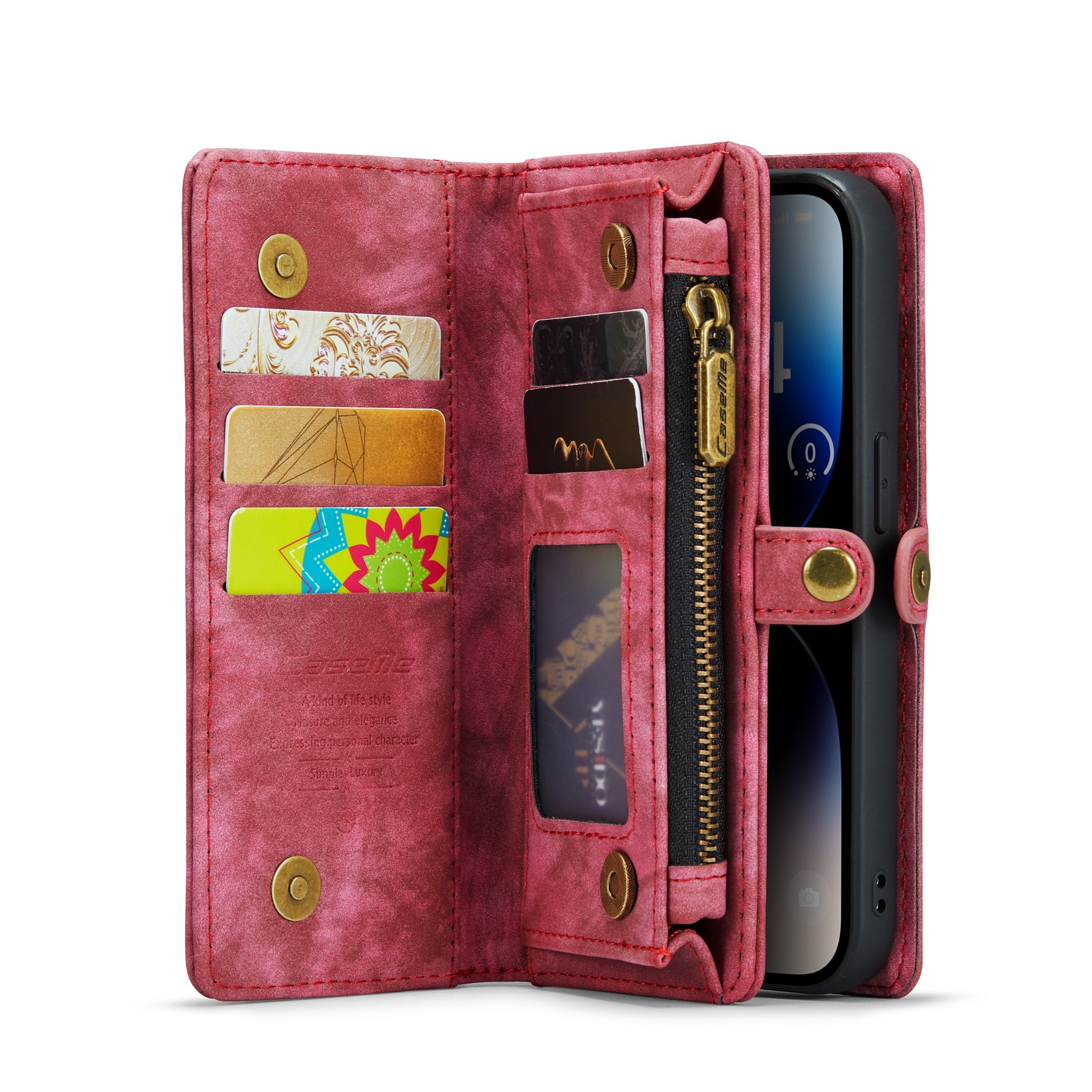 Cover portafoglio Multi-Slot iPhone 14 Pro Max Rosso