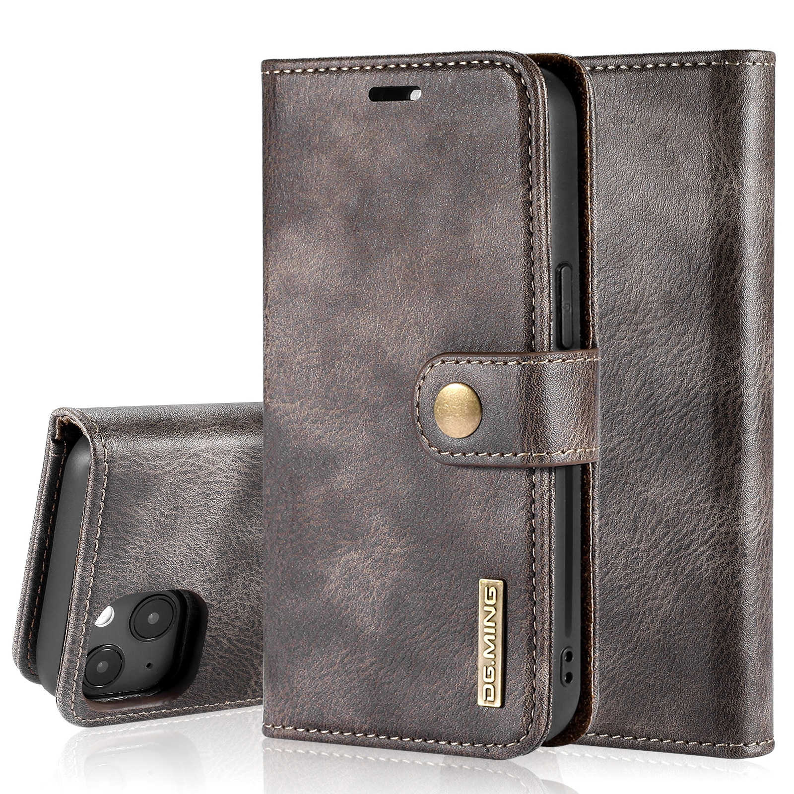 Cover portafoglio Magnet Wallet iPhone 14 Plus Brown