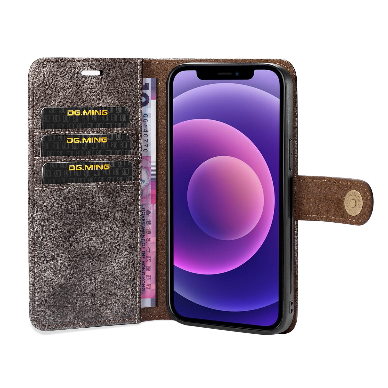 Cover portafoglio Magnet Wallet iPhone 13 Mini Brown