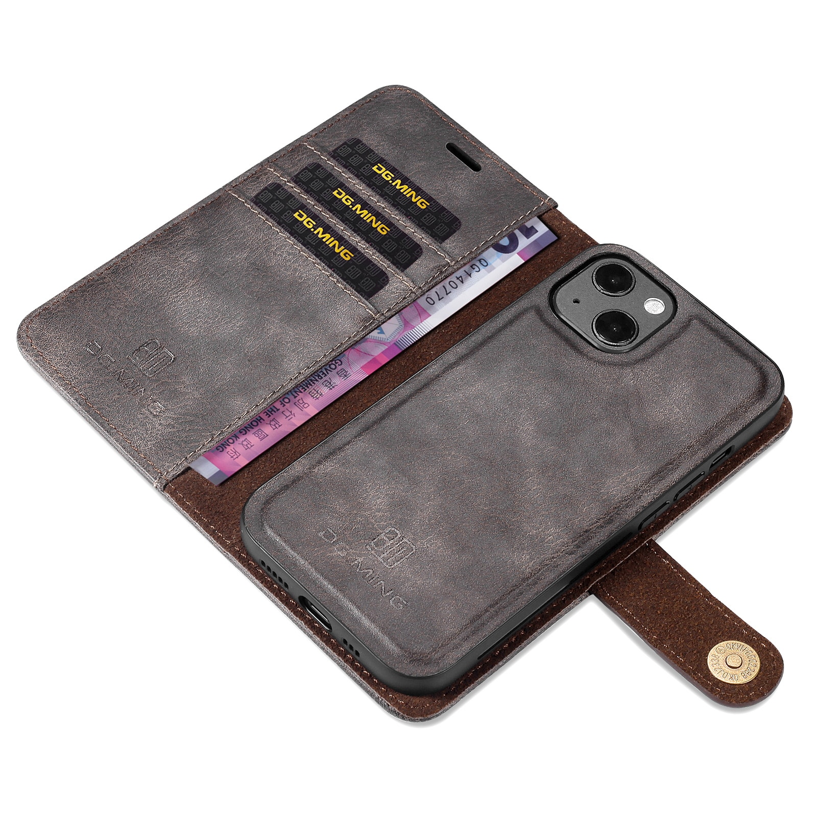 Cover portafoglio Magnet Wallet iPhone 13 Brown