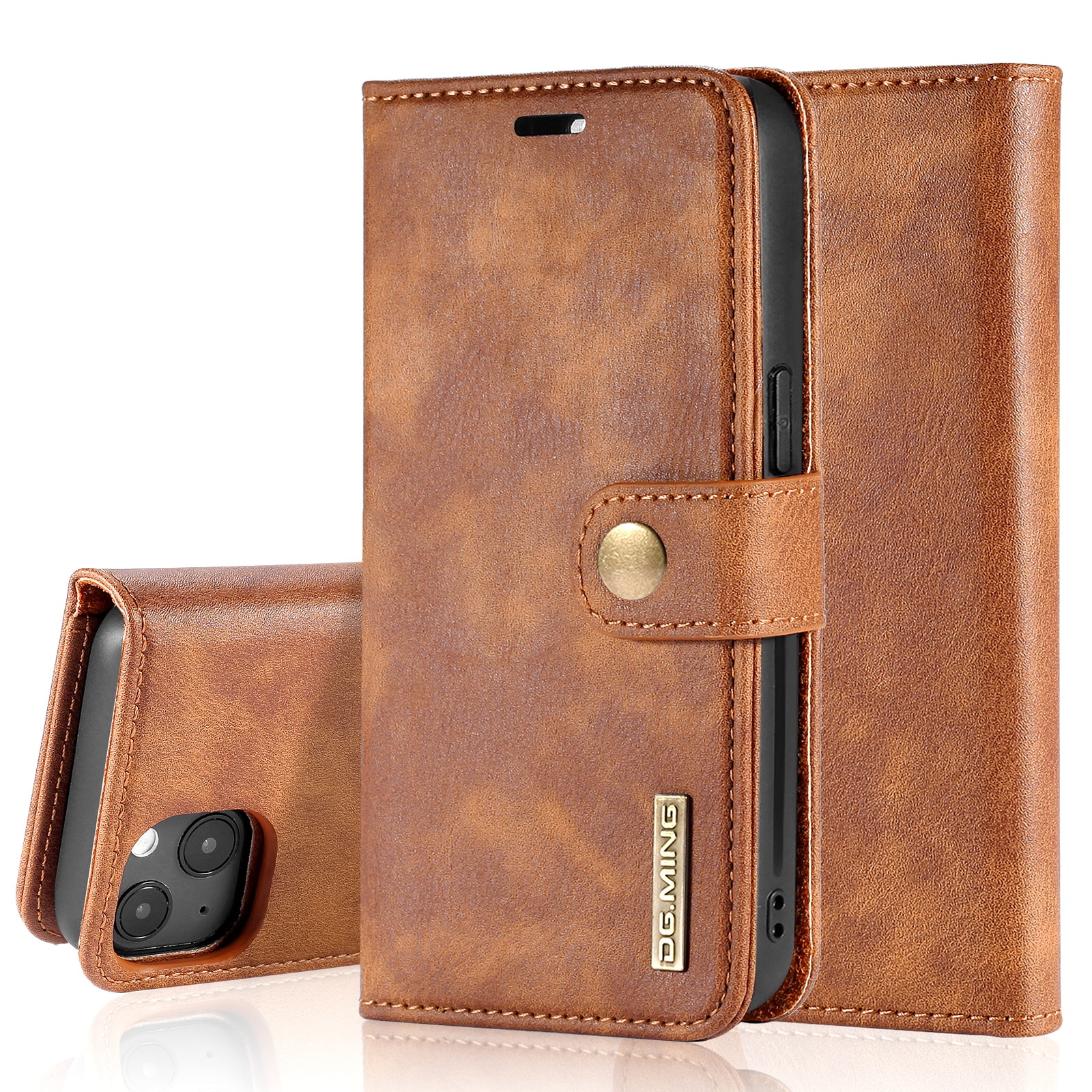 Cover portafoglio Magnet Wallet iPhone 14 Plus Cognac