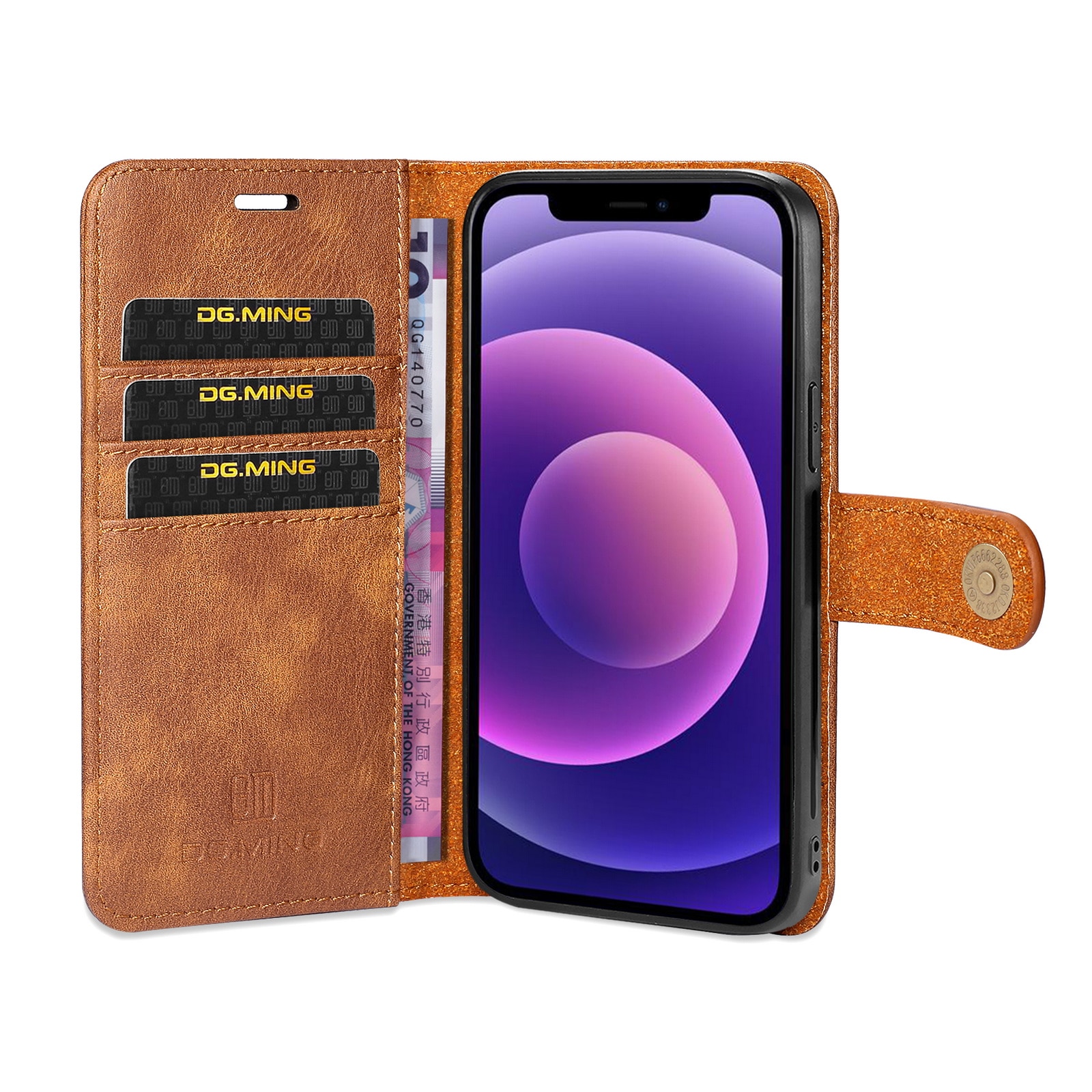 Cover portafoglio Magnet Wallet iPhone 13 Mini Cognac