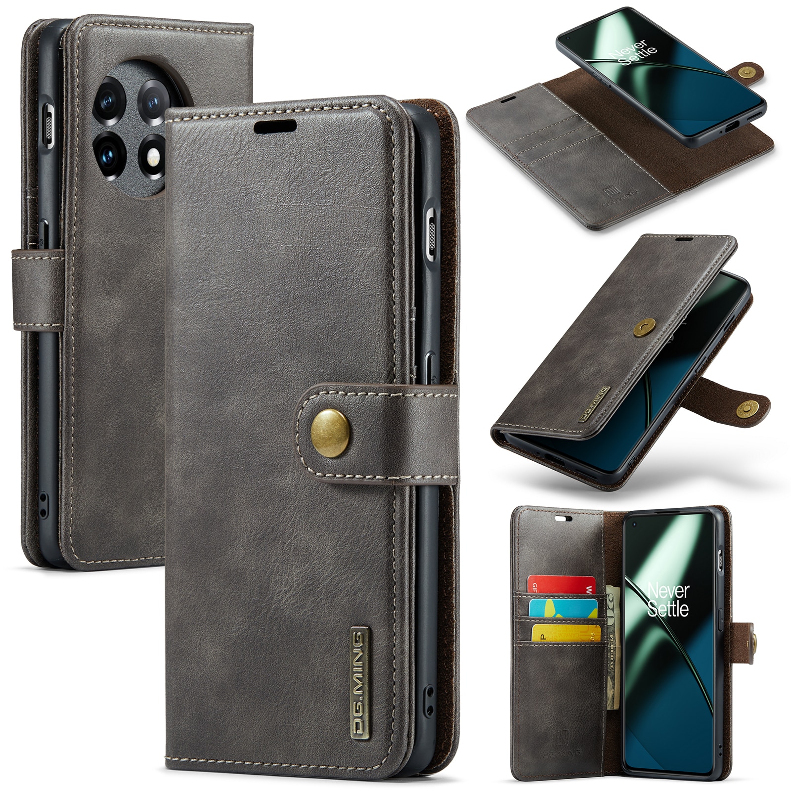 Cover portafoglio Magnet Wallet  OnePlus 11 Brown