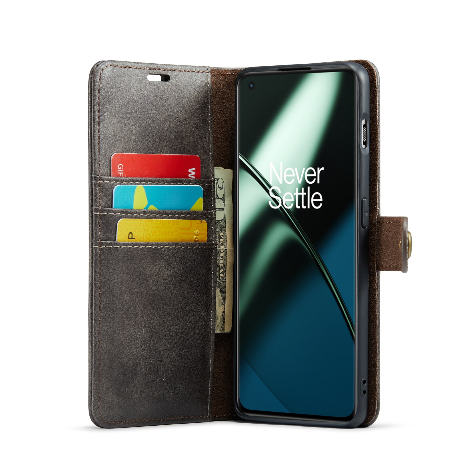 Cover portafoglio Magnet Wallet  OnePlus 11 Brown