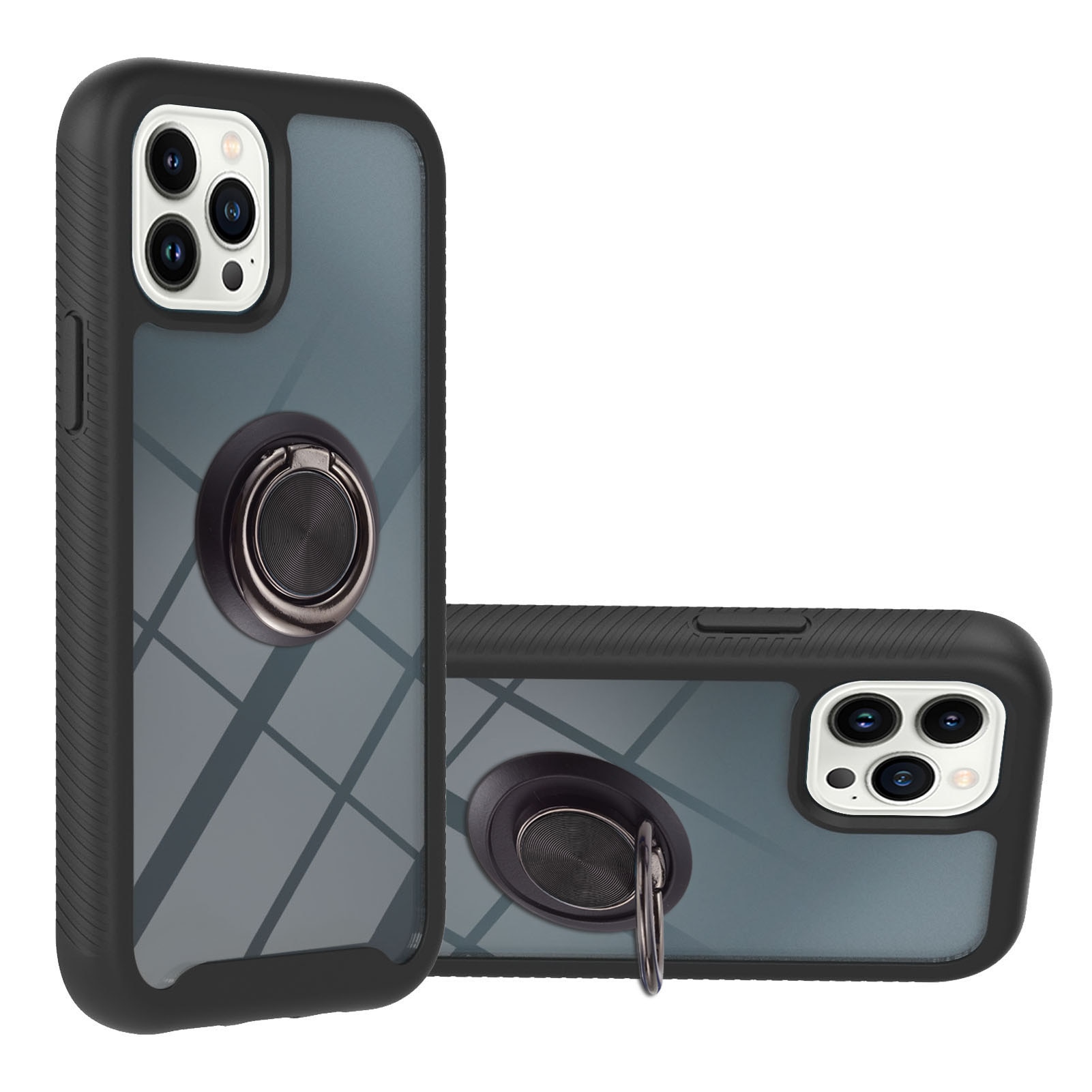 Case Full Cover Ring iPhone 13 Pro Max nero