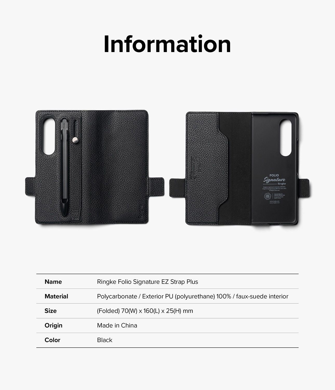 Folio Signature EZ Strap Plus Samsung Galaxy Z Fold 4 Black