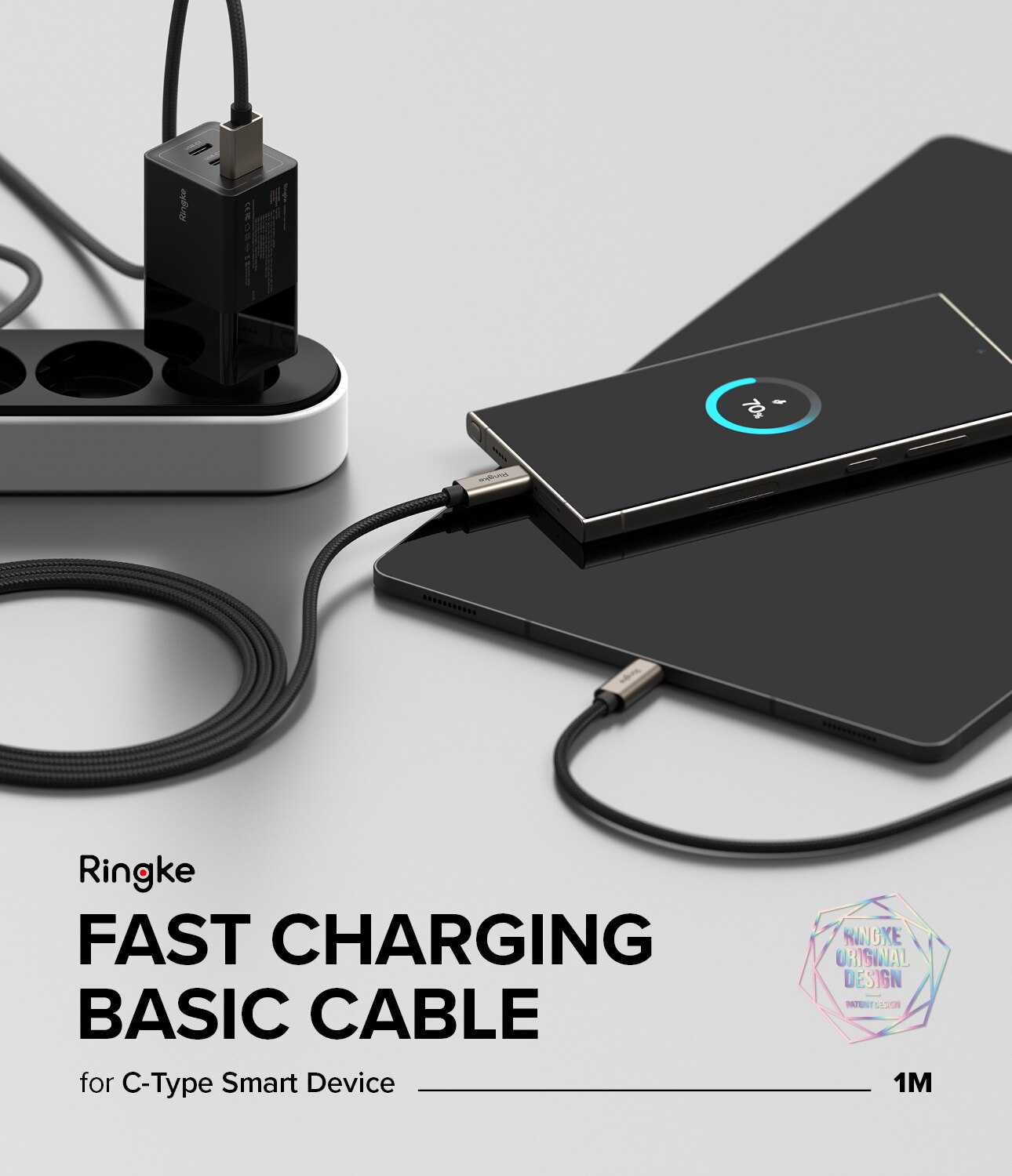 Fast Charging Basic Cavo USB-A -> USB-C 1m, nero