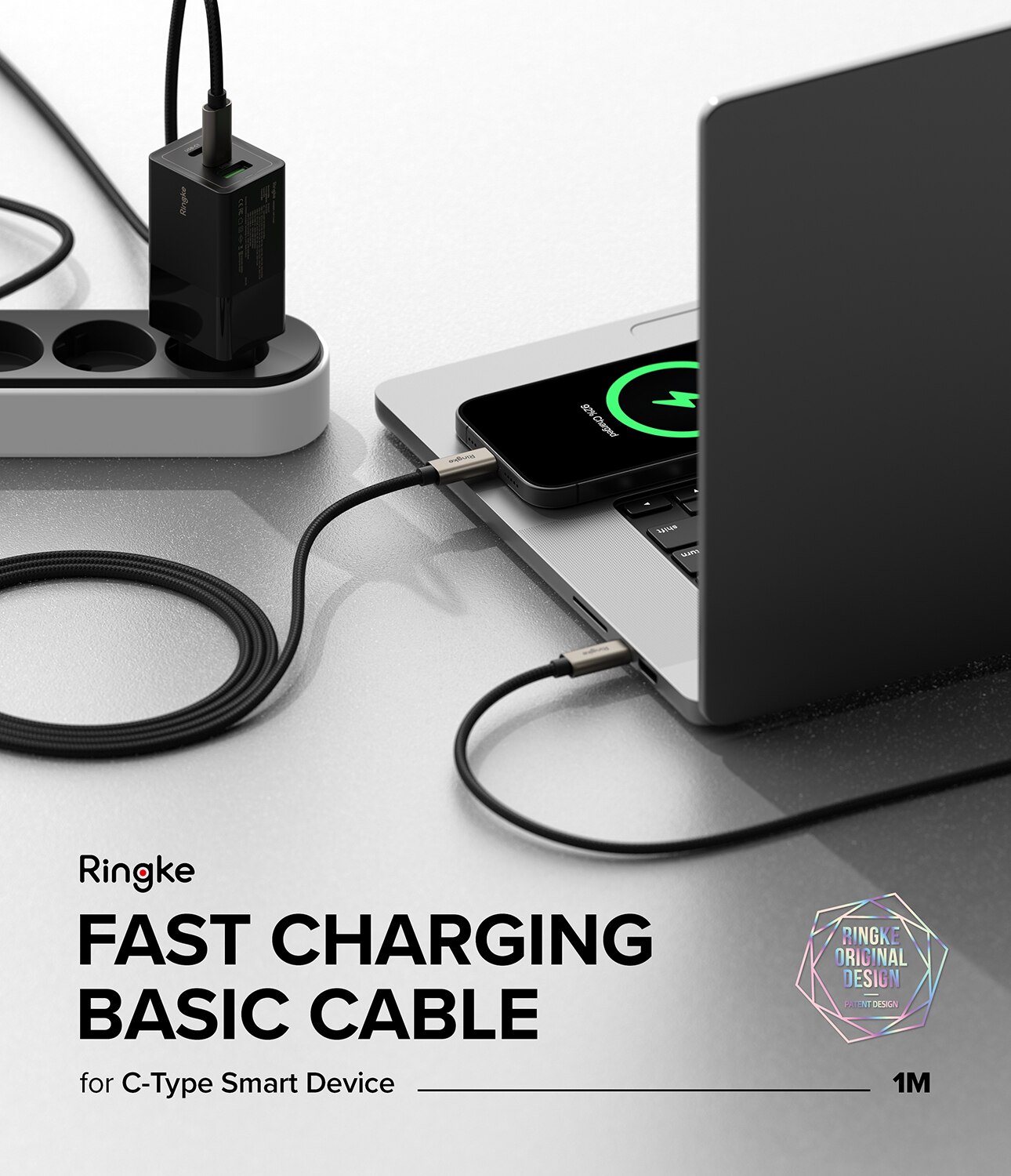 Fast Charging Basic Cavo USB-C -> USB-C 1m, nero